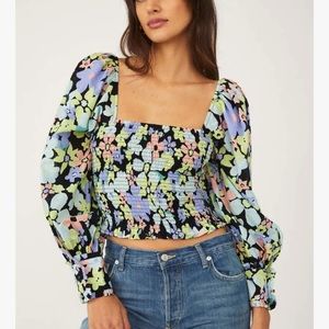 Free People Ariana floral top- size XS